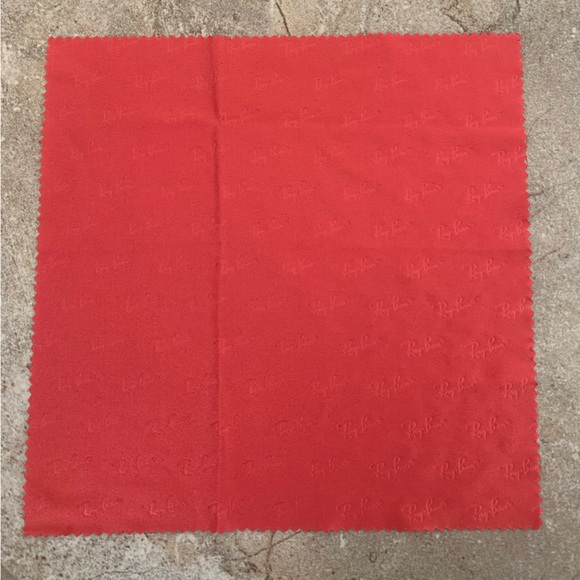 Ray-Ban Sunglasses Black Leather Snap Case With Microfiber Red Logo Cloth - Picture 8 of 10